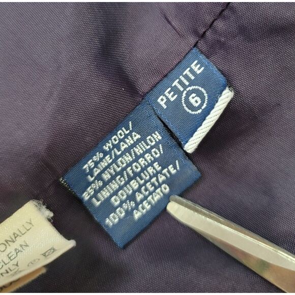 Vintage 80s Liz Claiborne Liz Sport Wool Tweed Academia Blazer Jacket Size 6P - Picture 10 of 12